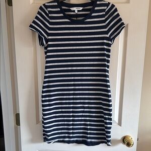 Sonoma Navy and White Striped Tee Dress